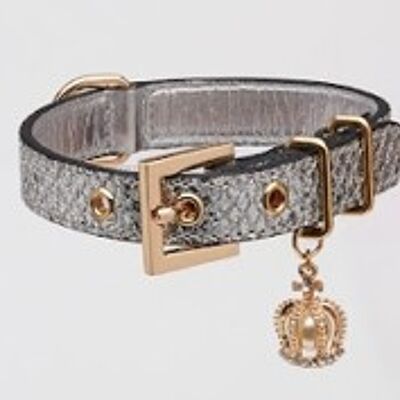 Glitter Collar with Crown (Silver)
