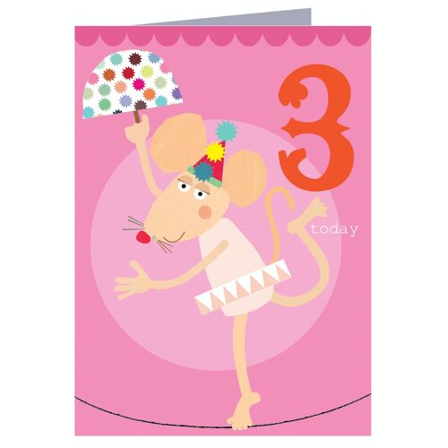 CTW09 Mini Mouse 3rd Birthday Card