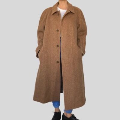 Langer Mantel aus Alpakawolle