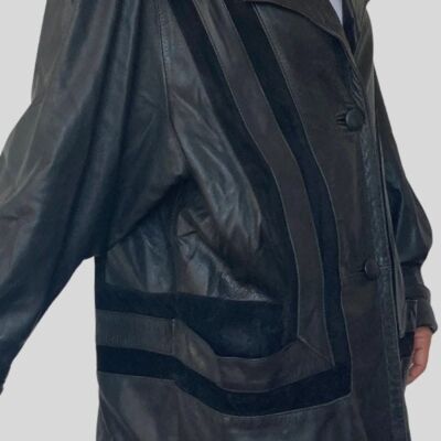 schwarze blazer lederjacke