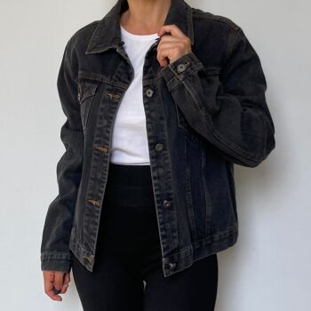 Veste en jean noir vintage 3