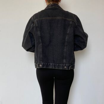 Veste en jean noir vintage 4