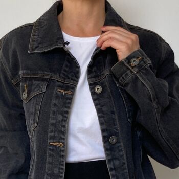 Veste en jean noir vintage 5