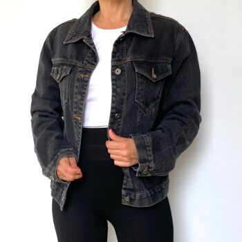 Veste en jean noir vintage 6