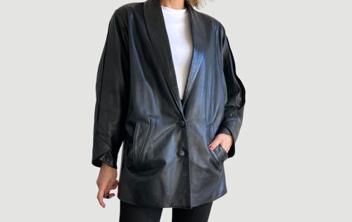 Black leather blazer