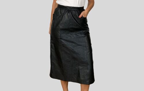 Vintage Black Leather skirt