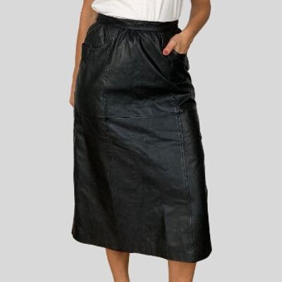 Vintage Black Leather skirt