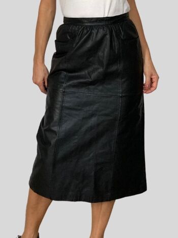jupe vintage en cuir noir 3