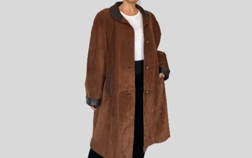 Vintage Brown suede leather coat