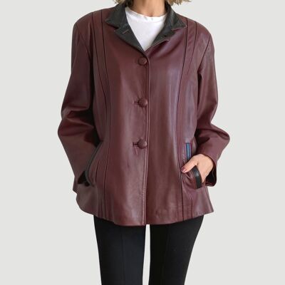 Burgundy leather jacket Modelo 1.