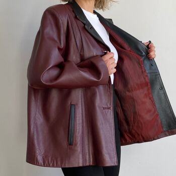 Blouson en cuir bordeaux Modèle 1. 4