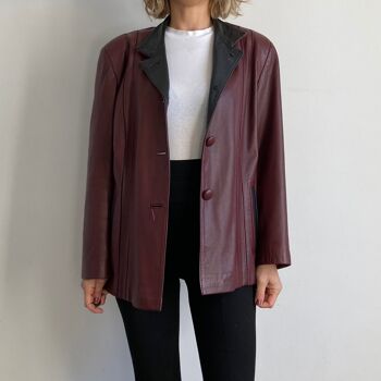 Blouson en cuir bordeaux Modèle 1. 6