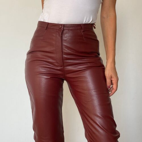 Burgundy Leather trousers