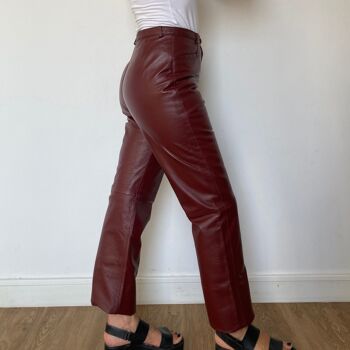 Pantalon en cuir bordeaux 4