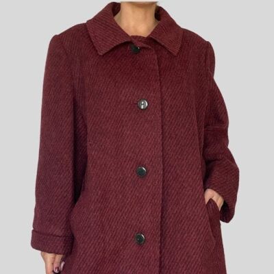 Burgundy Long Wool Coat