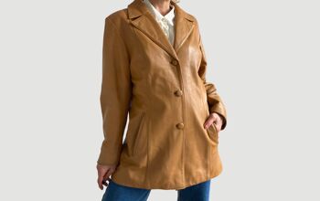 Blouson cuir camel 1