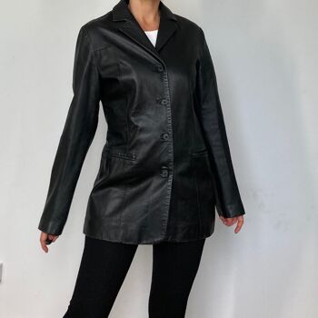 Blazer en cuir noir vintage 8