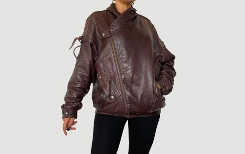 Vintage Dark Burgundy Bomber leather jacket