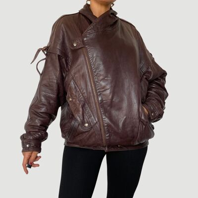 Vintage Dark Burgundy Bomber leather jacket