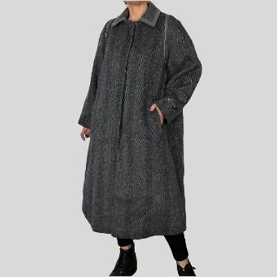 Cappotto vintage in lana grigio scuro