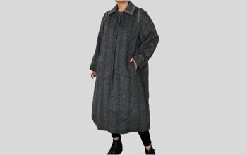 Manteau en laine gris foncé vintage 1