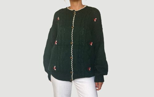 Embroidered flower cardigan