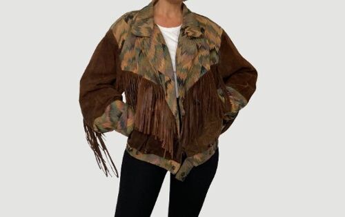 Vintage Ethnic Suede Jacket