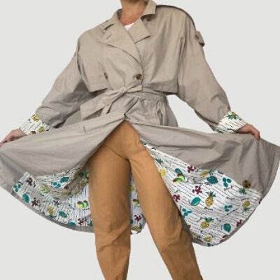 Vintage Fruit Trench Coat