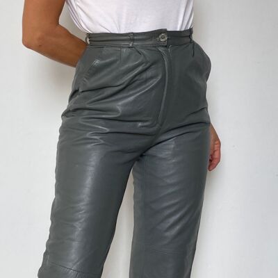 Gray Leather trousers