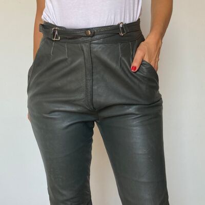 Pantalon en cuir gris