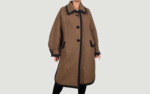 Herringbone Maxi Wool coat