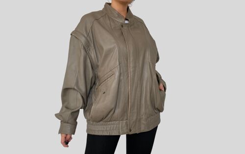 Vintage Light brown Bomber leather jacket