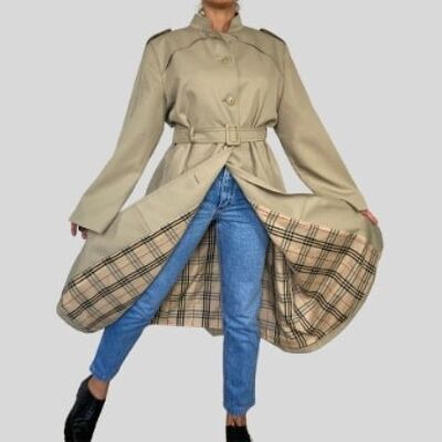 Trench vintage verde chiaro