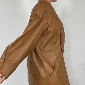 Blouson vintage en cuir marron léger 2