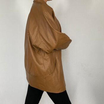 Blouson vintage en cuir marron léger 6