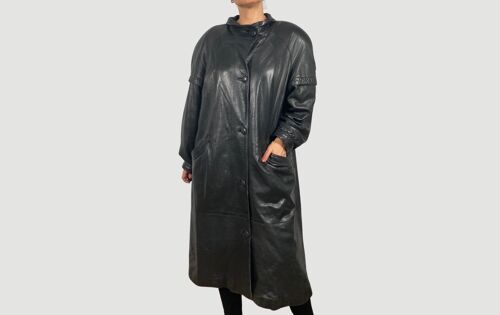 Long Leather Trench coat Modelo 2