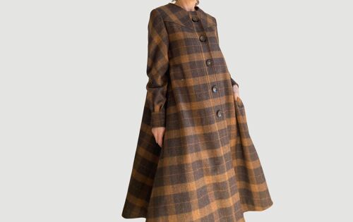 Long Plaid Coat