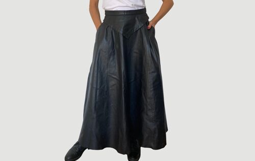 Maxi leather skirt