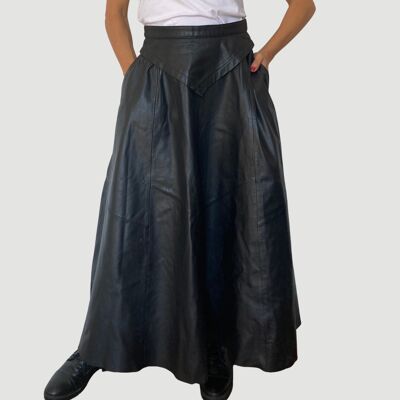 Maxi leather skirt