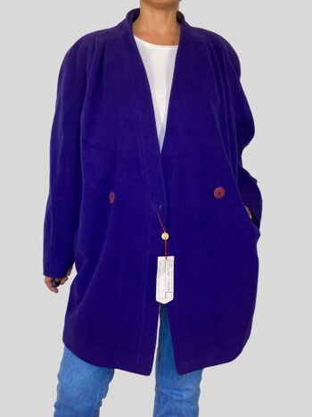 Pardessus violet en laine Old Stock 8