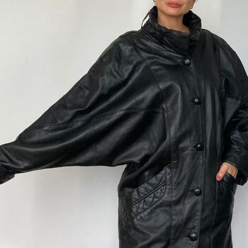 Veste en cuir surdimensionnée 7