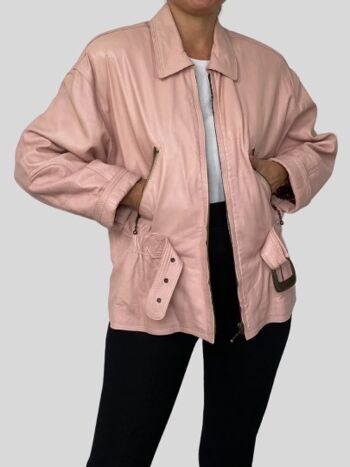 veste en cuir rose 2