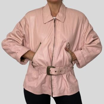 veste en cuir rose 7