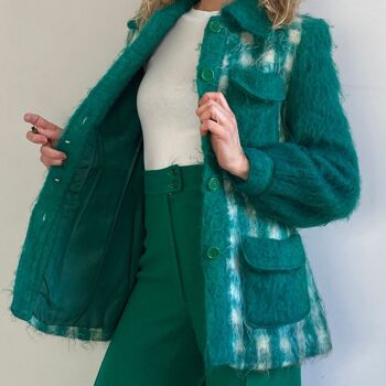 Veste à carreaux vert vintage 3