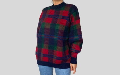 Vintage Plaid wool Sweater