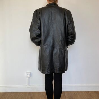 Veste en cuir vintage à manches bouffantes 5