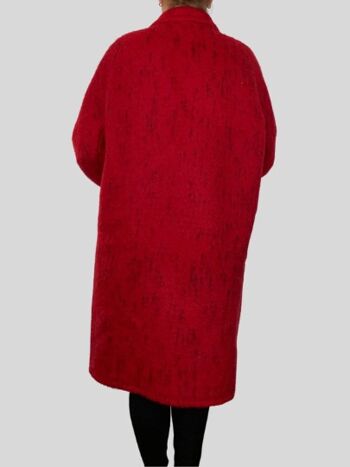 Manteau long en laine rouge 5