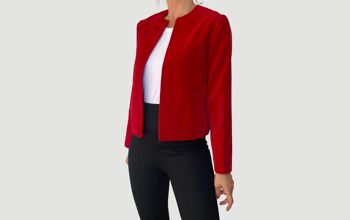 Veste Vintage en Velours Rouge 1