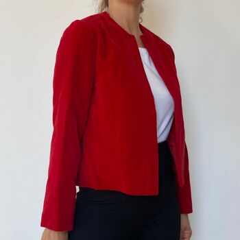 Veste Vintage en Velours Rouge 4