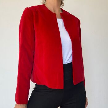 Veste Vintage en Velours Rouge 5